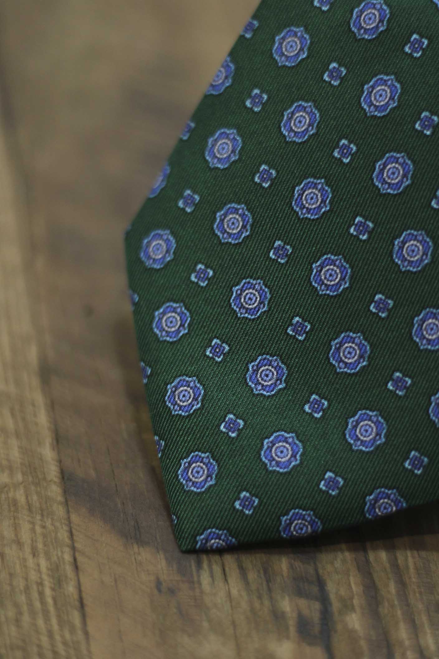 Corbata - Lino Verde Claro Chambray & Puntitos Blancos