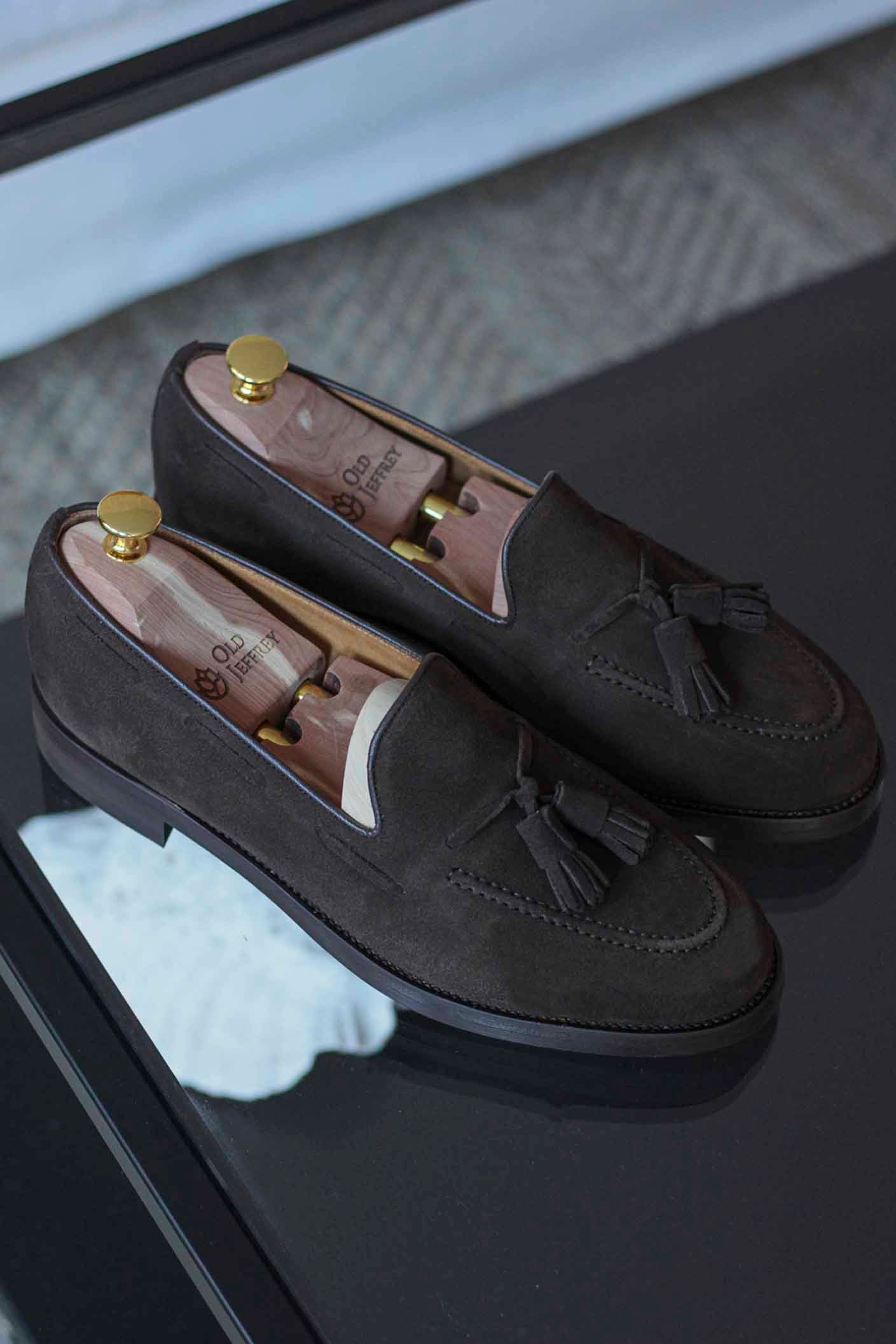 Mocasín Borlas Ante Marrón Pala Alta