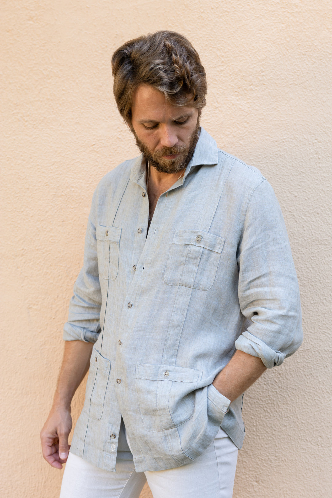 Guayabera Lino Bondi Verde