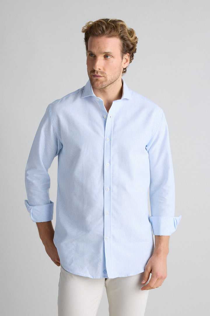 Navy Blue Honeycomb Shirt 100% Cotton