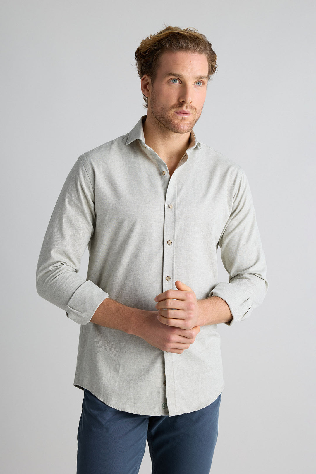 Navy Blue Honeycomb Shirt 100% Cotton