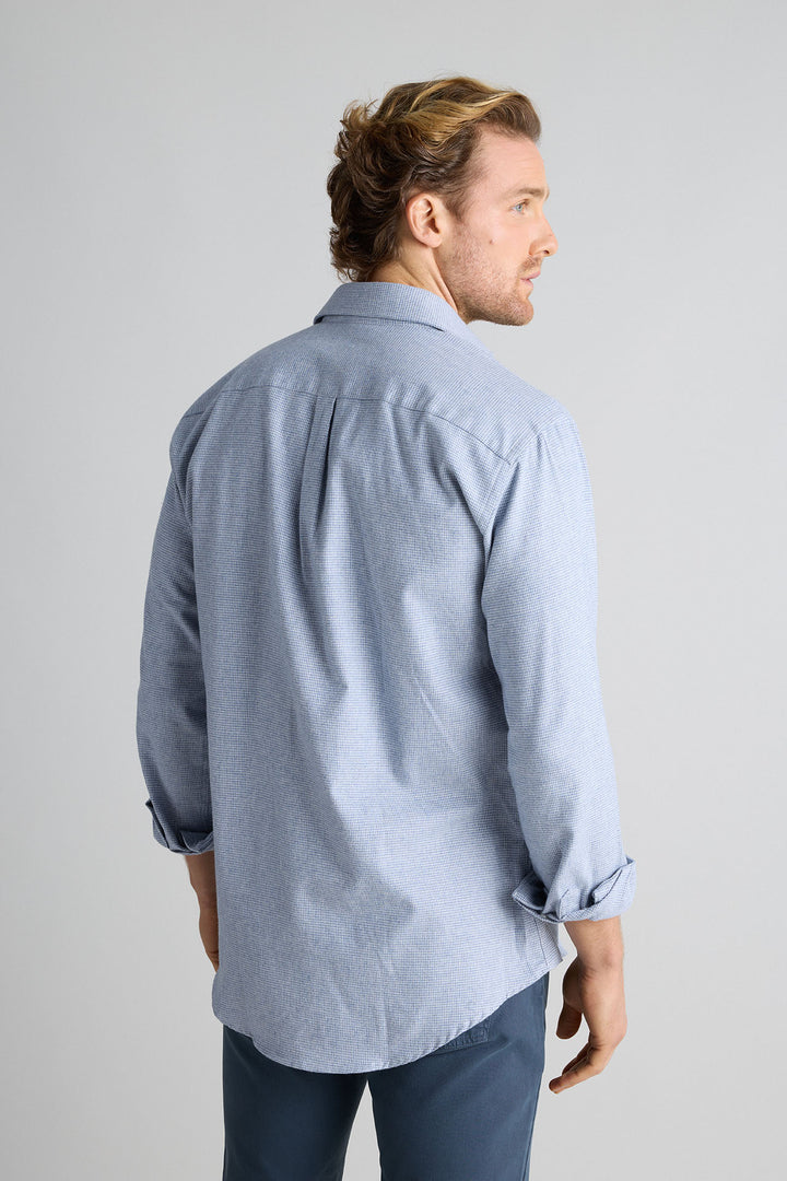 Navy Blue Honeycomb Shirt 100% Cotton