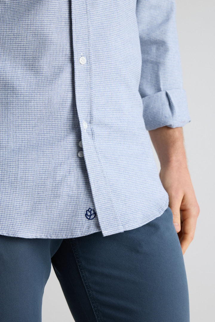 Navy Blue Honeycomb Shirt 100% Cotton