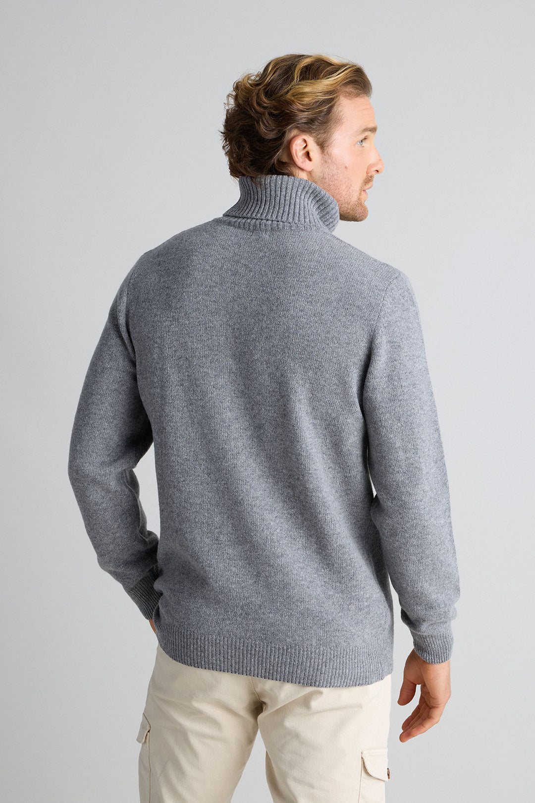 Cuello Vuelto Gris Medio Lambswool