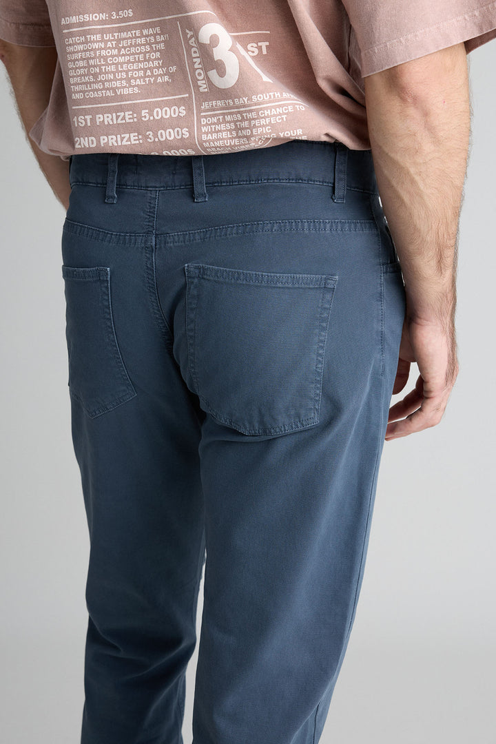 Navy Blue Gretel Cargo Pants with Watchmaker and Front Pleat