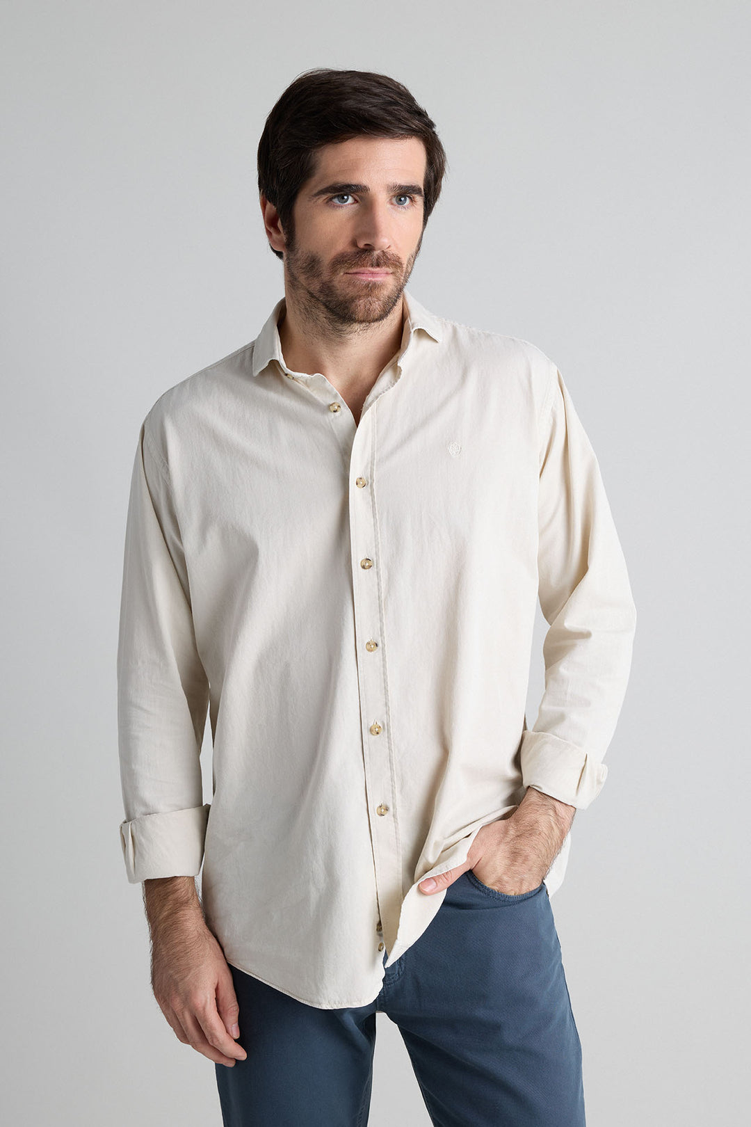 Navy Blue Honeycomb Shirt 100% Cotton