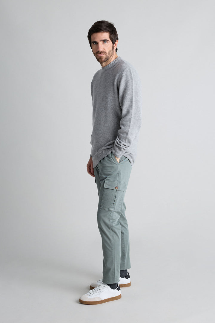 Light Gray Horseshoe Neck Sweater 