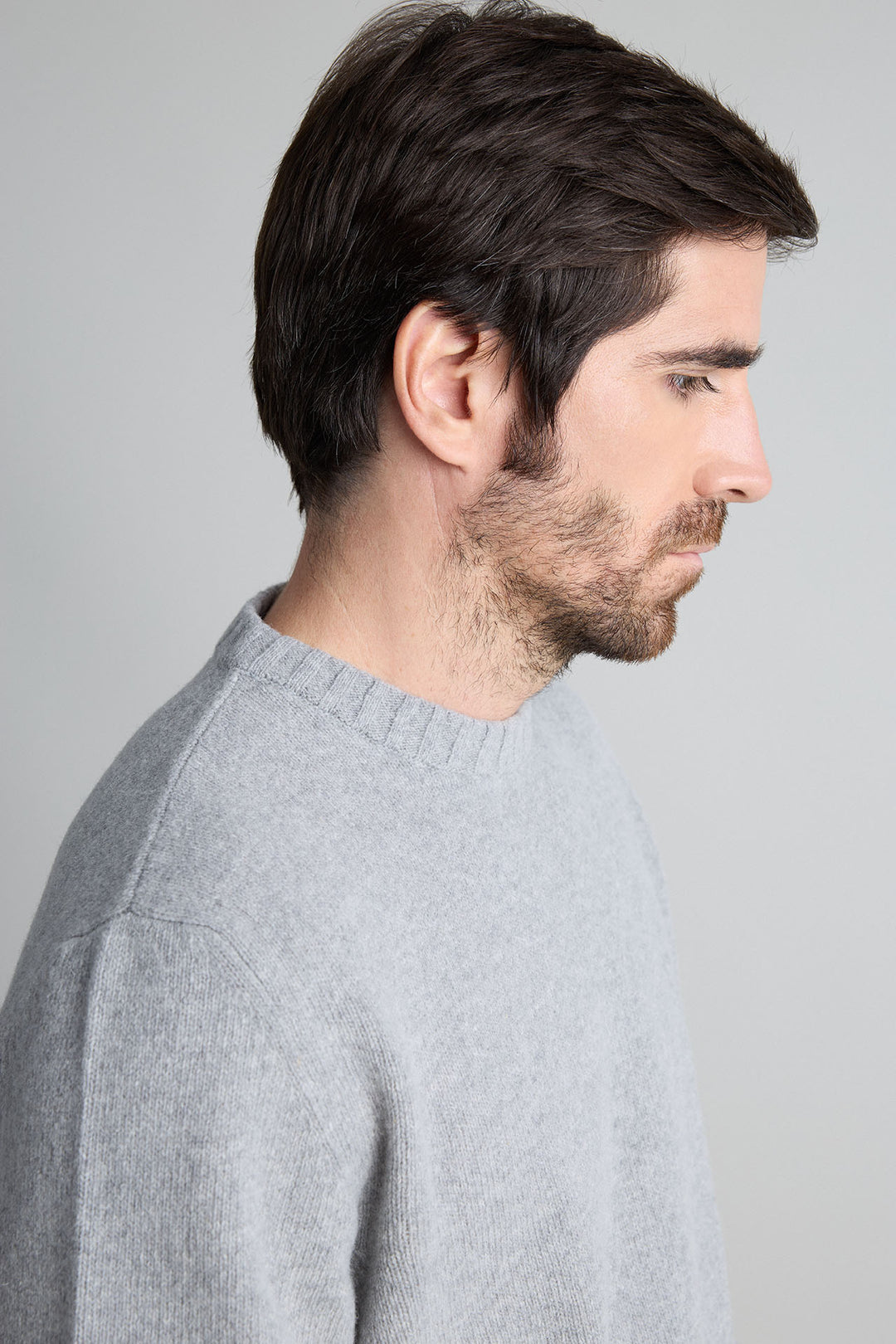 Light Gray Horseshoe Neck Sweater 