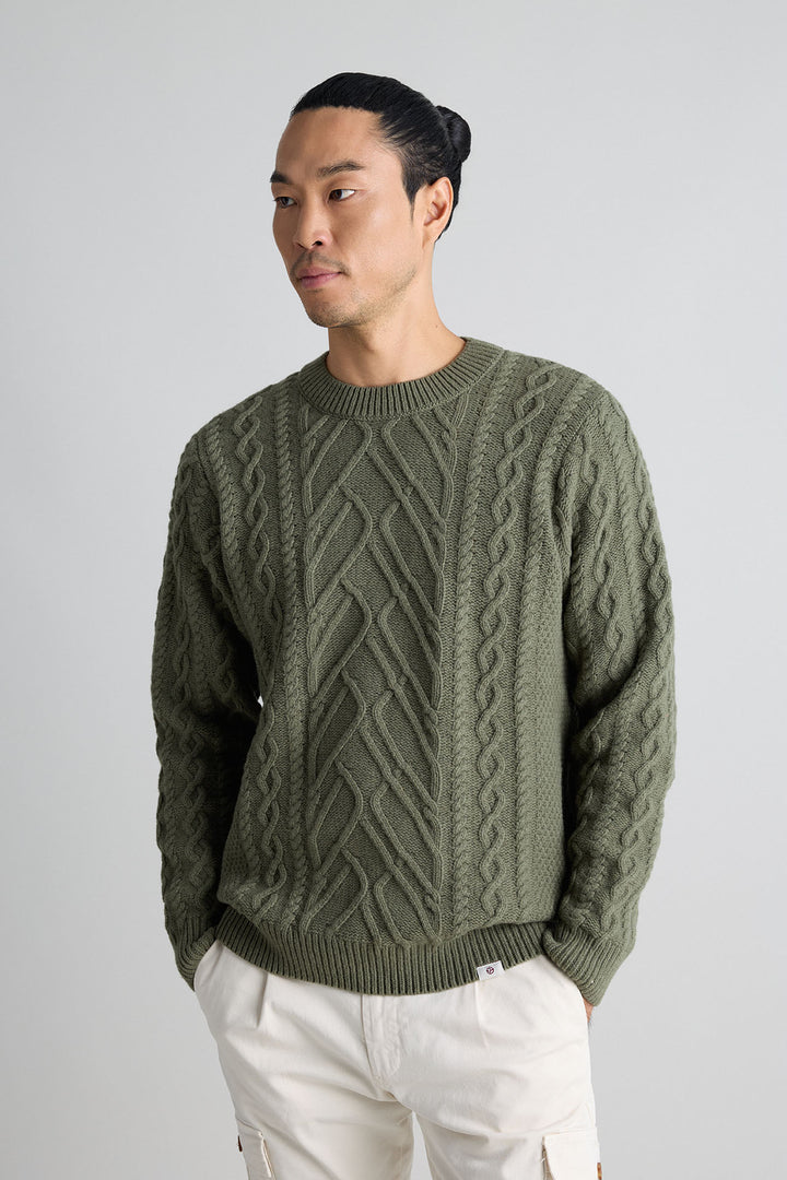 Jersey Baggy Ochos Trenza Verde Cuello Eighties