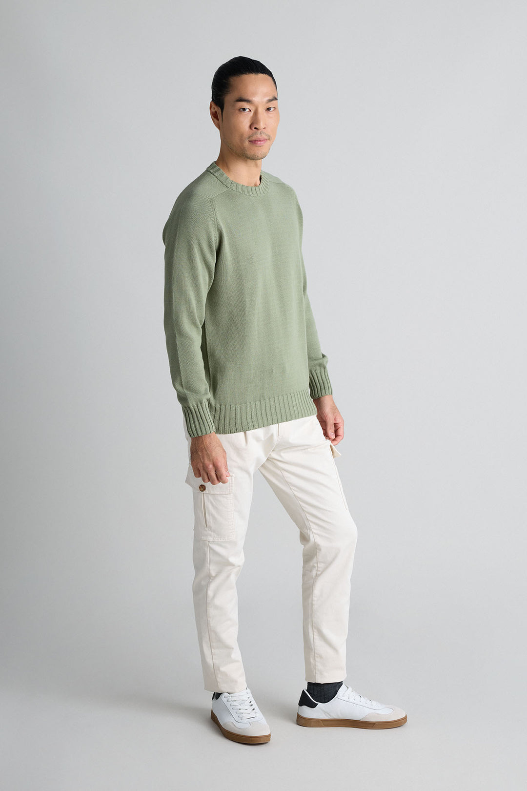 Succulent Green Horseshoe Neck Sweater 