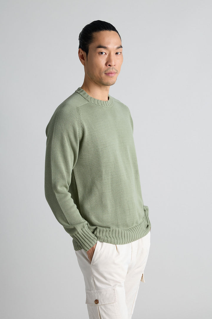 Succulent Green Horseshoe Neck Sweater 