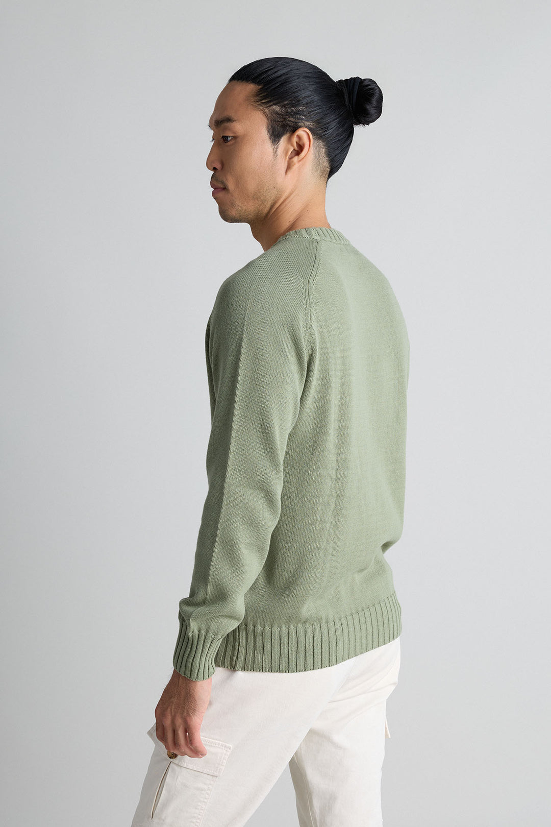 Succulent Green Horseshoe Neck Sweater 