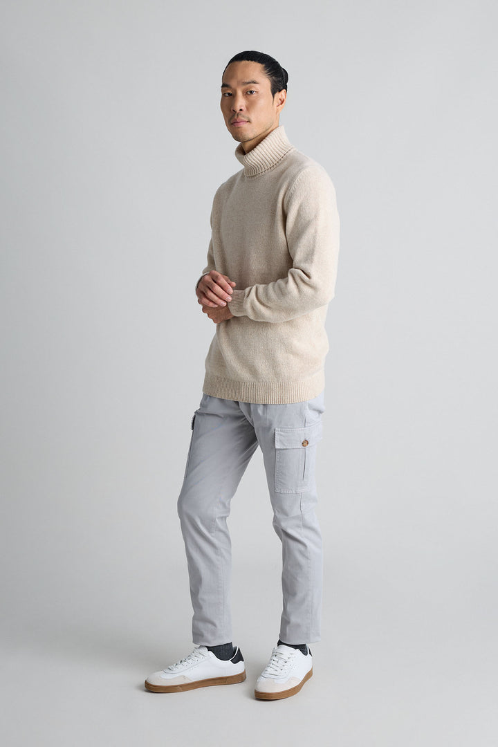 Jersey Cuello Vuelto Blanco Hueso Lambswool