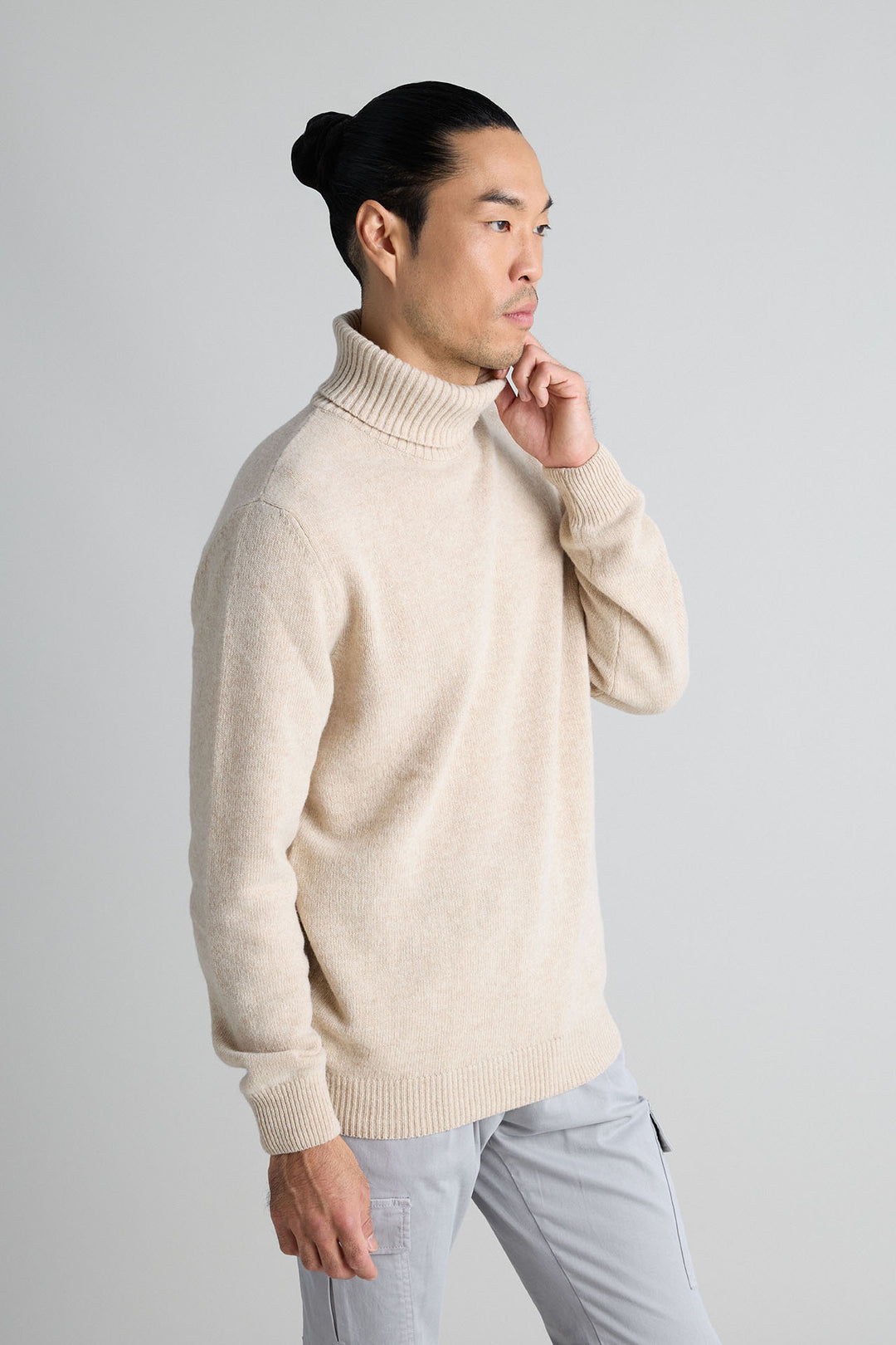 Jersey Cuello Vuelto Blanco Hueso Lambswool