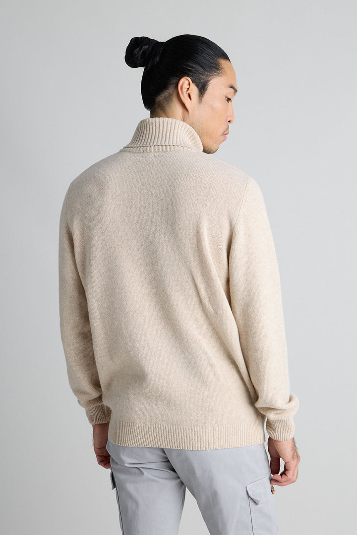 Jersey Cuello Vuelto Blanco Hueso Lambswool