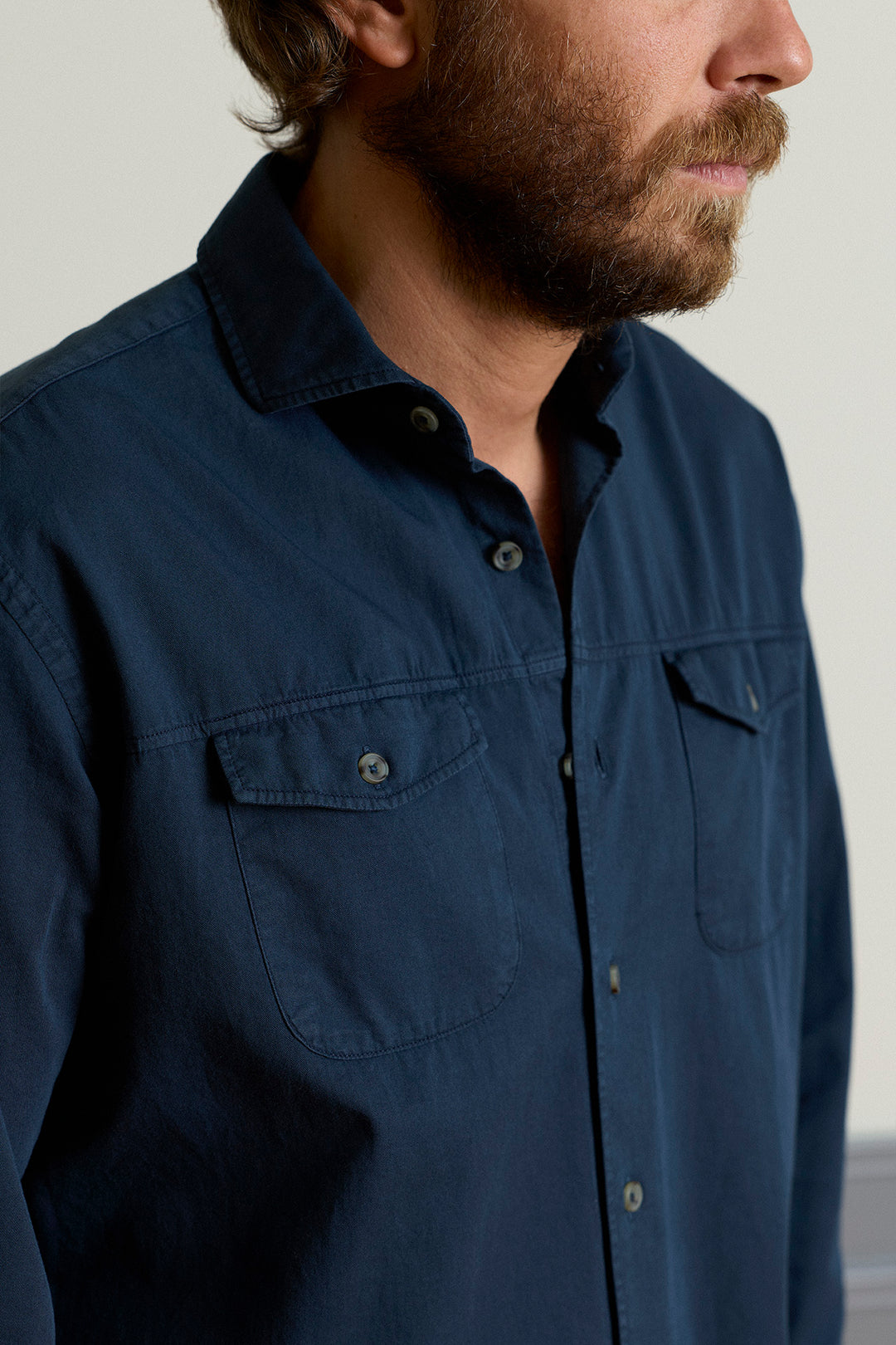 Navy Blue Honeycomb Shirt 100% Cotton