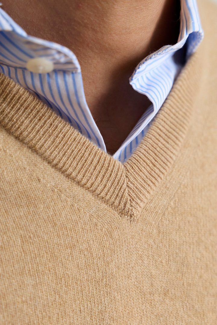 Ash Gray V-Neck Sweater 100% Cotton