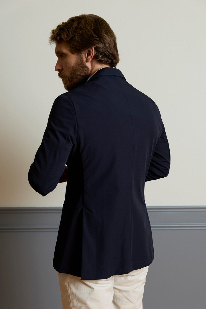 Americana Técnica Azul Marino Solapas 11 cm