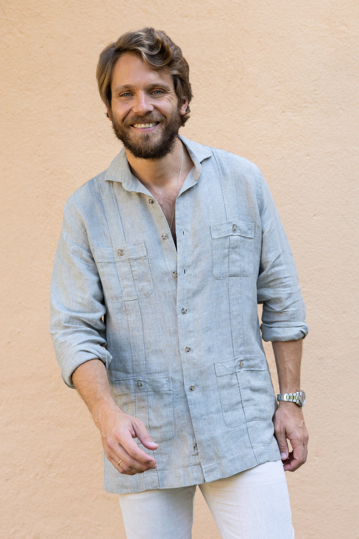 Guayabera Lino Bondi Verde