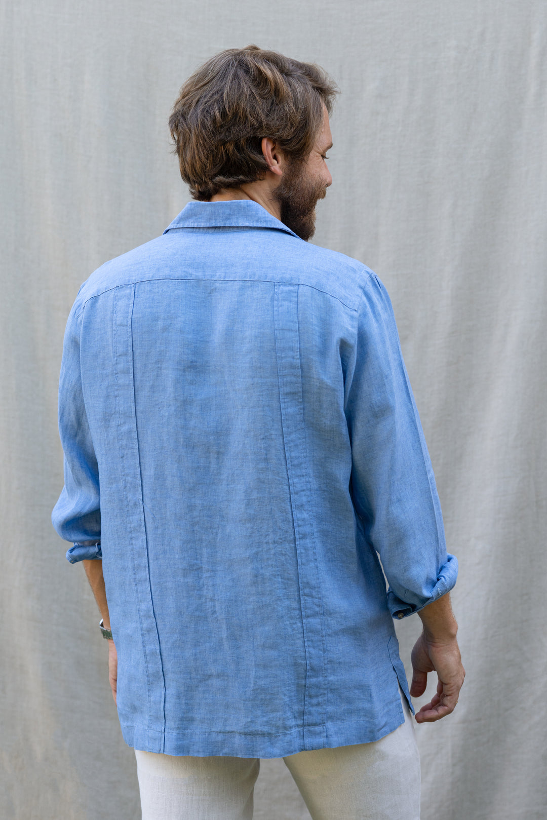 Guayabera Portofino Lino Azul