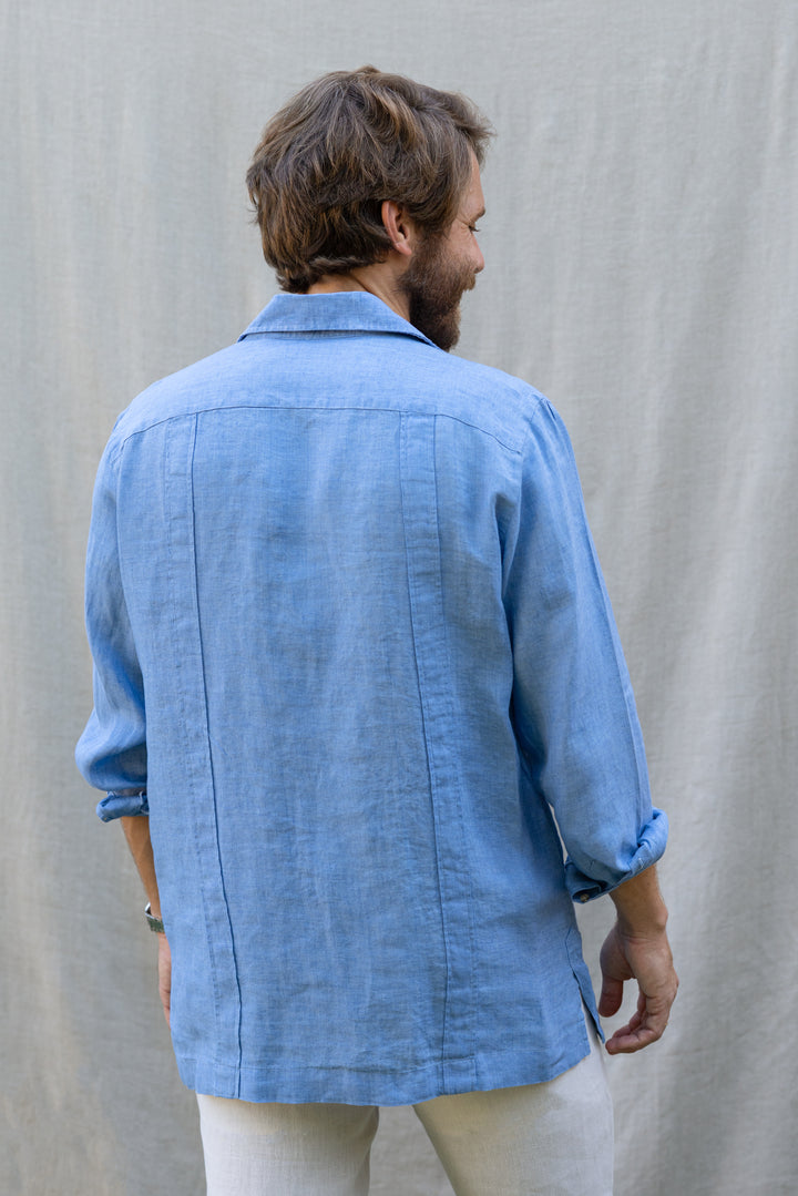 Guayabera Portofino Lino Azul