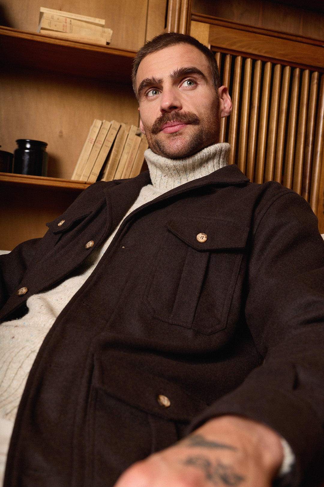 Sobrecamisa Lana Marrón Liso