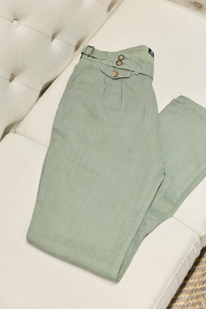 Pantalón Sartorial Lino Verde