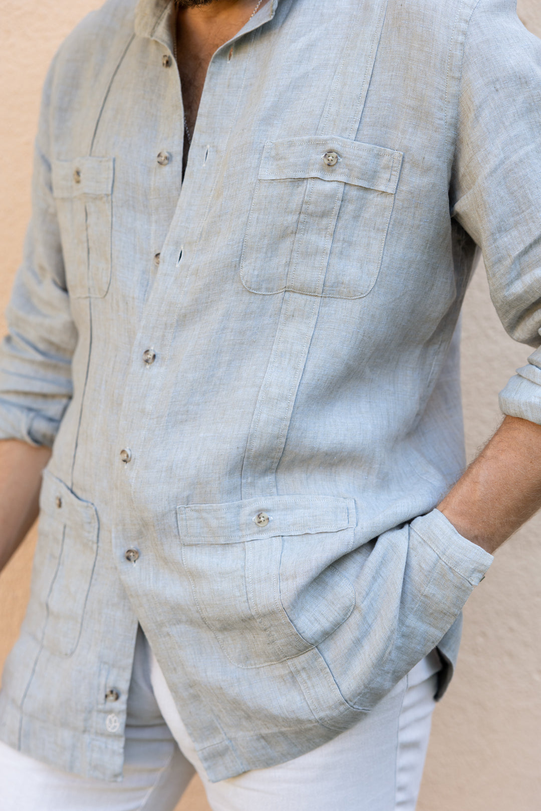 Guayabera Lino Bondi Verde
