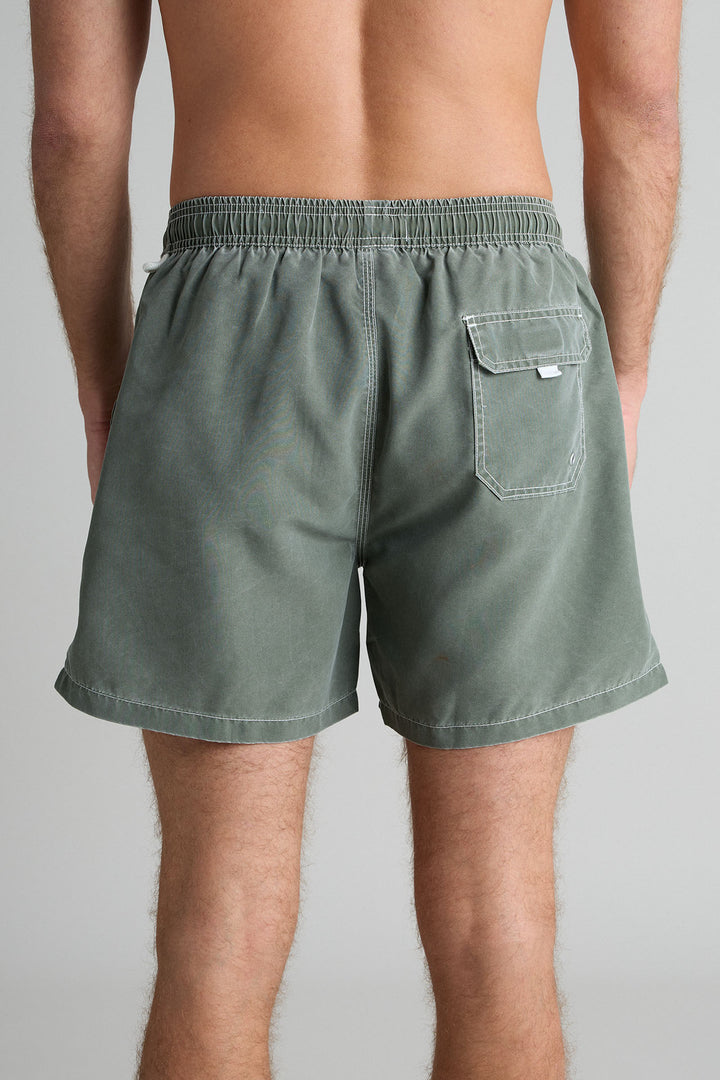 Kiff Kiff Plain Swimsuit Distressed Green