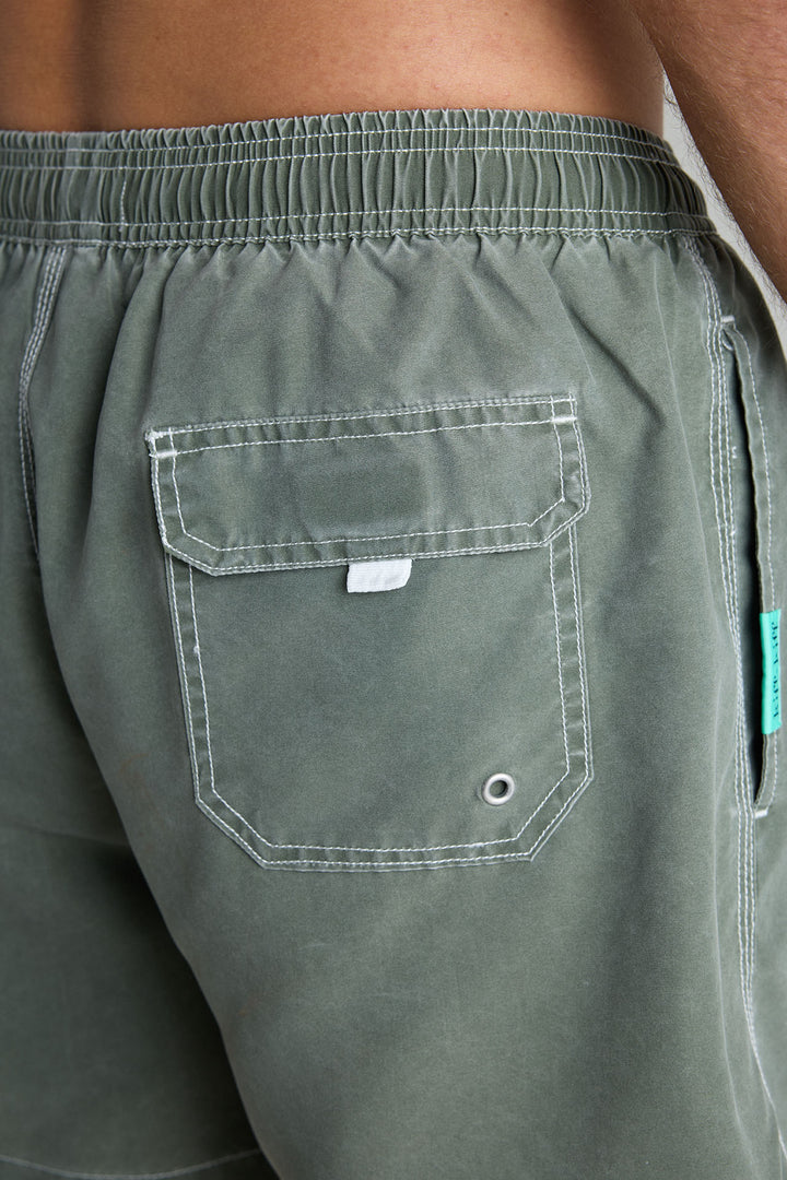 Kiff Kiff Plain Swimsuit Distressed Green