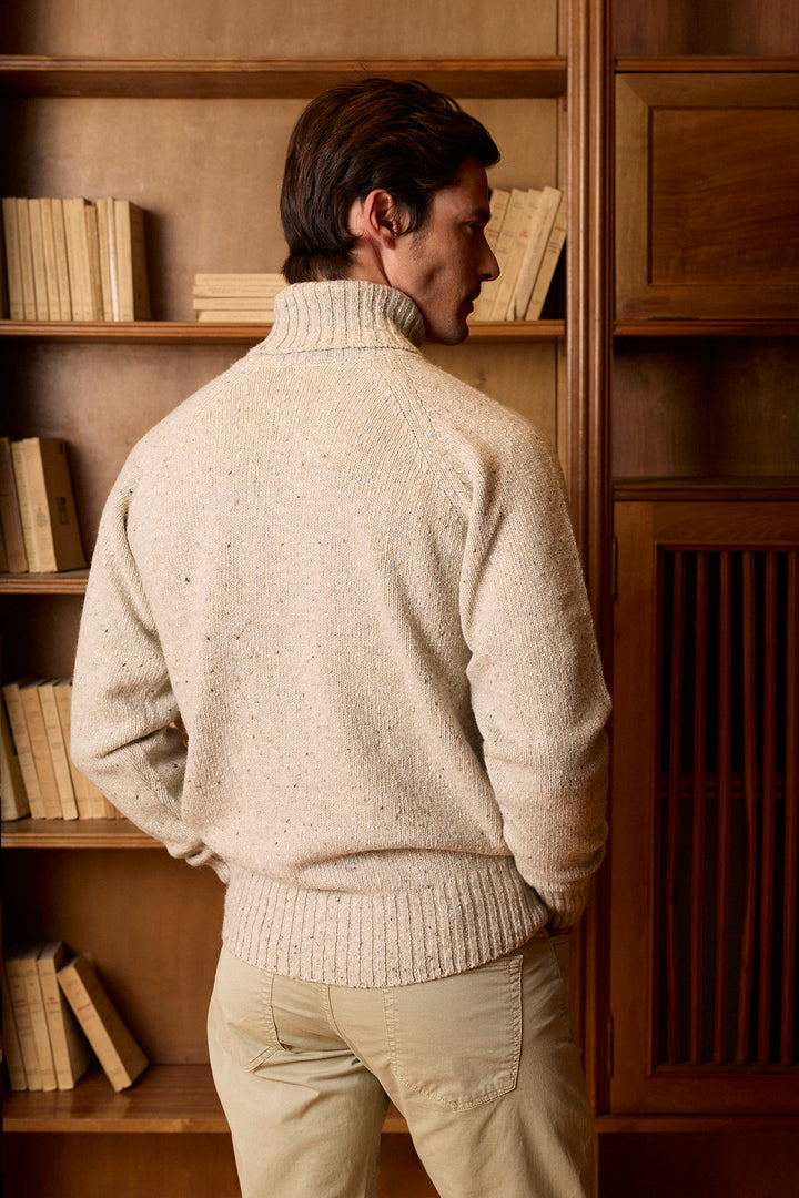 Off-white mixed high-neck sweater