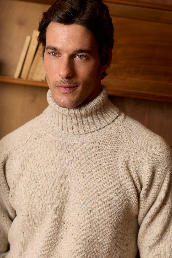 Off-white mixed high-neck sweater