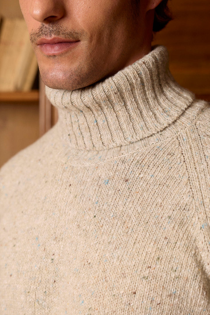 Off-white mixed high-neck sweater