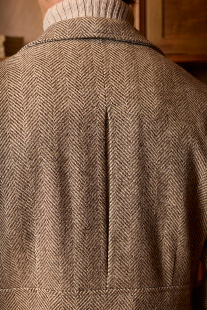 Bege fishbone jacket trespassado 100% lã