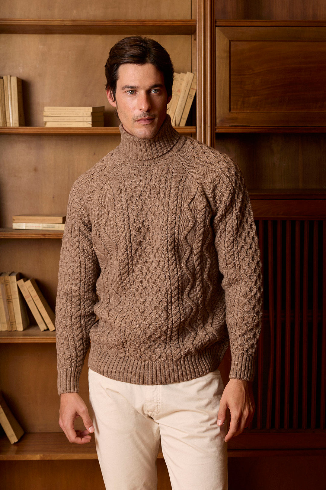 Caramel brown high neck sweater