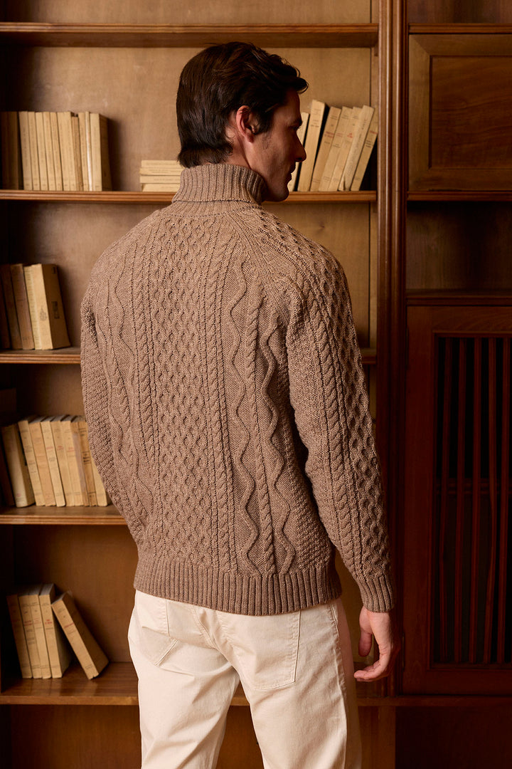 Caramel brown high neck sweater