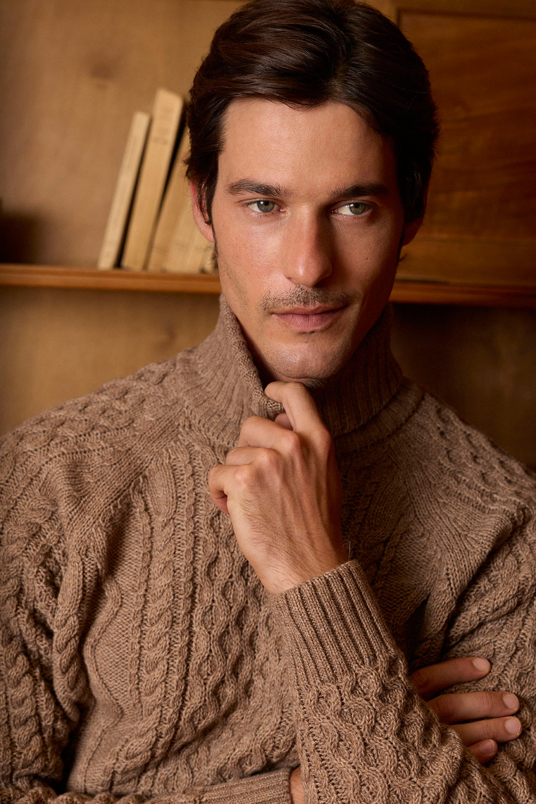 Caramel brown high neck sweater