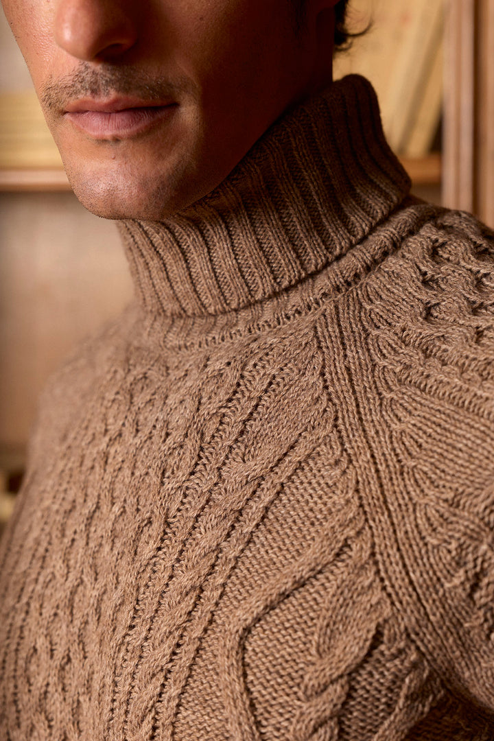 Caramel brown high neck sweater