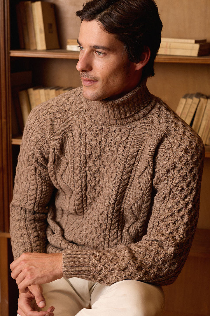 Caramel brown high neck sweater