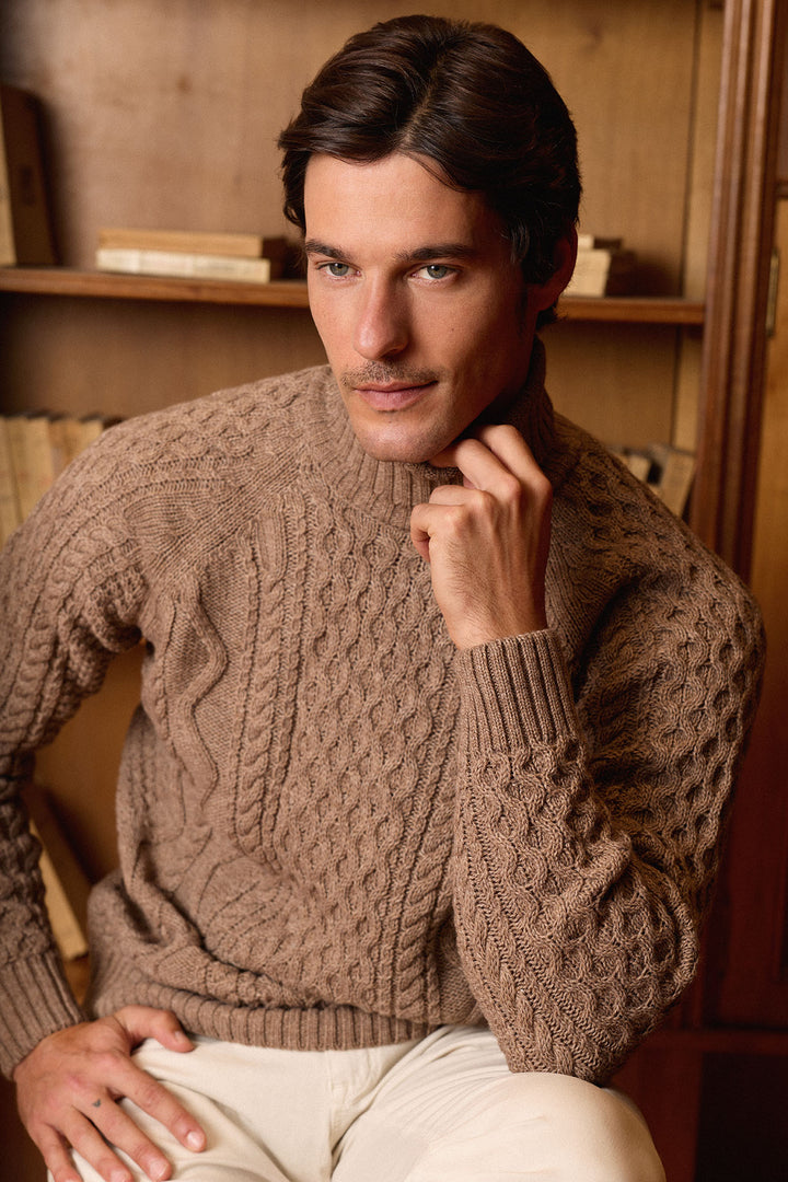 Caramel brown high neck sweater