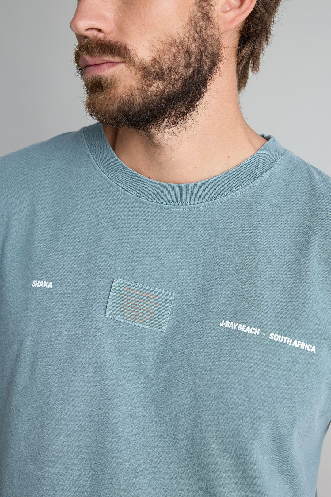 Camiseta Shaka Jbay Beach Surf Competition Verde Desgastado Hombros Oversize