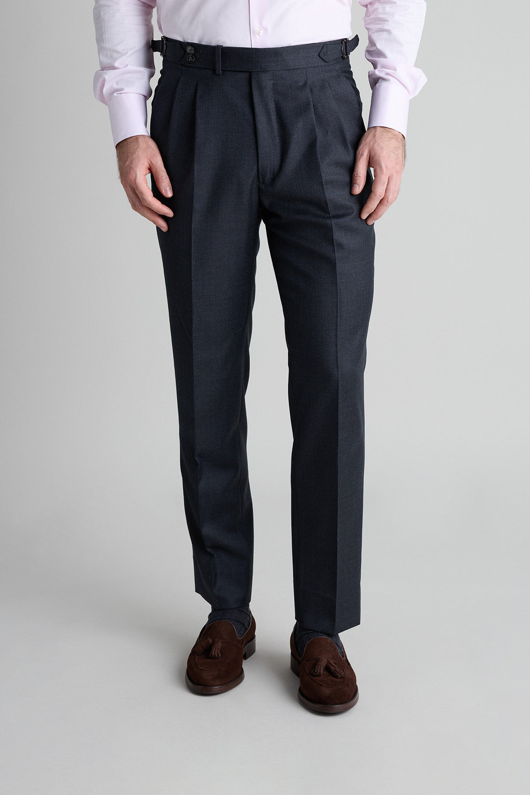 Dress Pants with Extended Waist Medium Gray