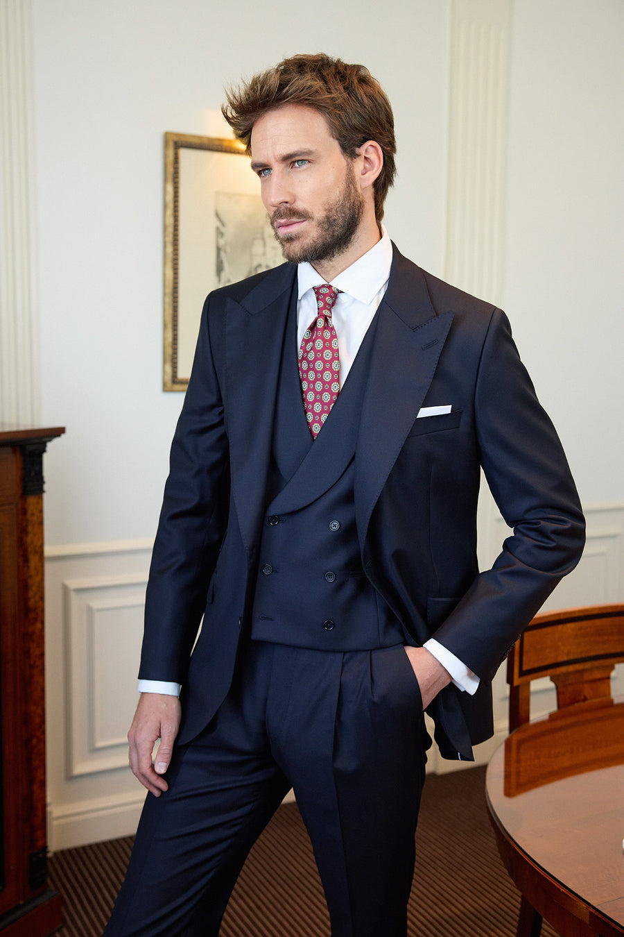 3-Piece Suit in Midnight Blue with 10,5cm Lapels