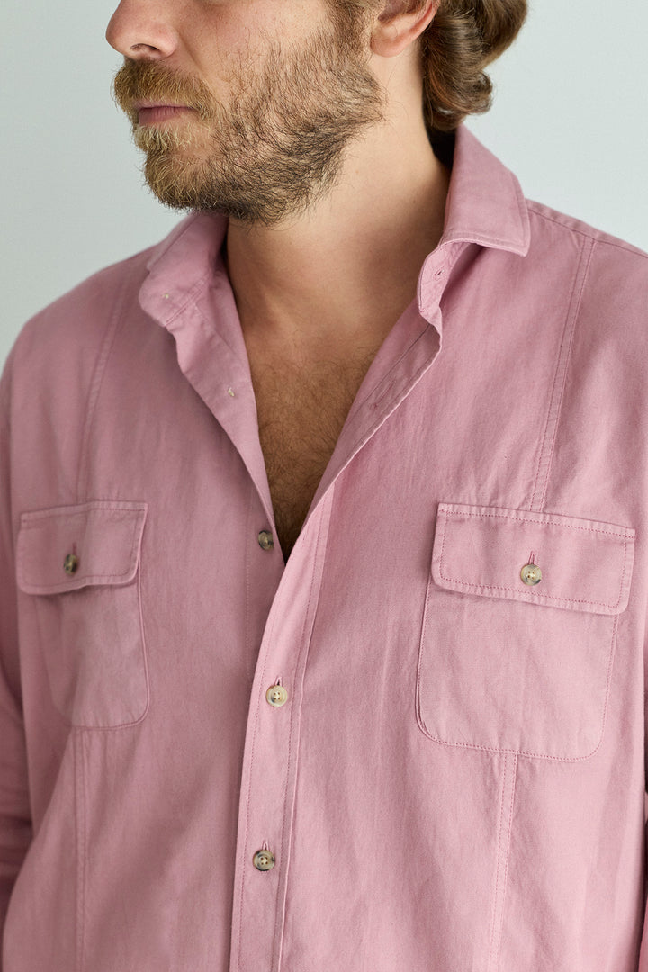 Cotton Shirt 2 Chest Pockets Merlot