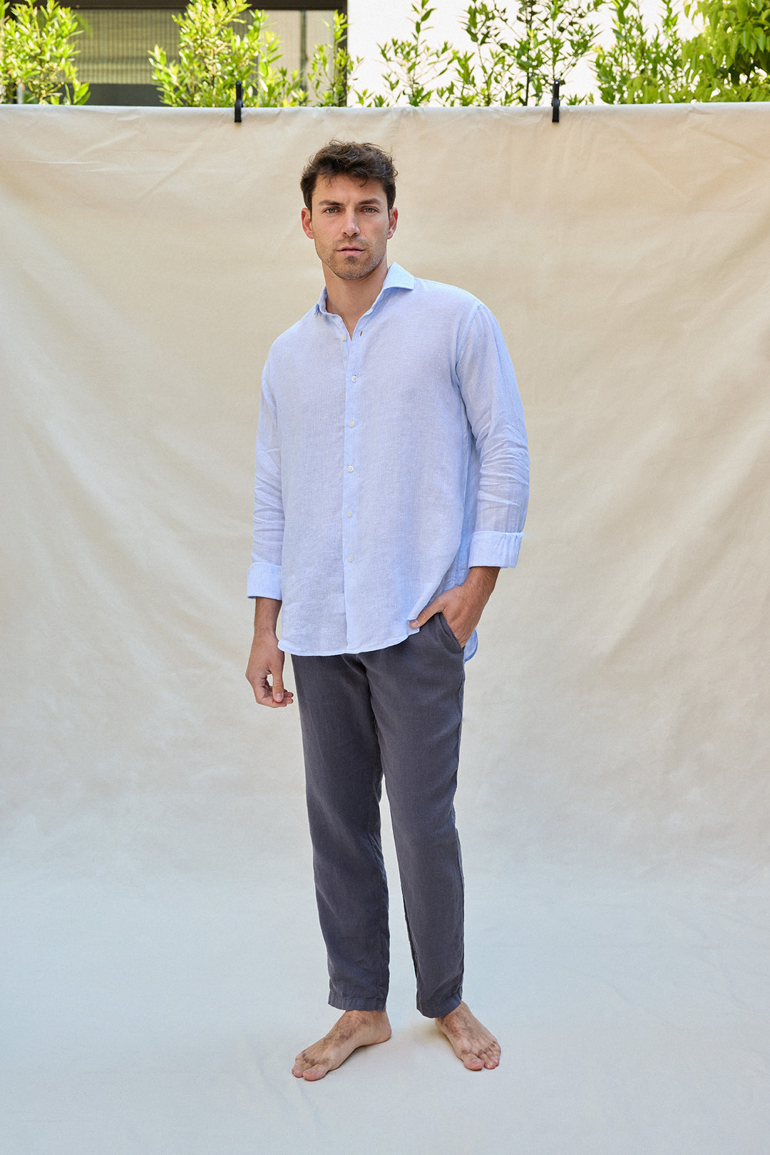 Camisa Lino Mil Rayas Fina