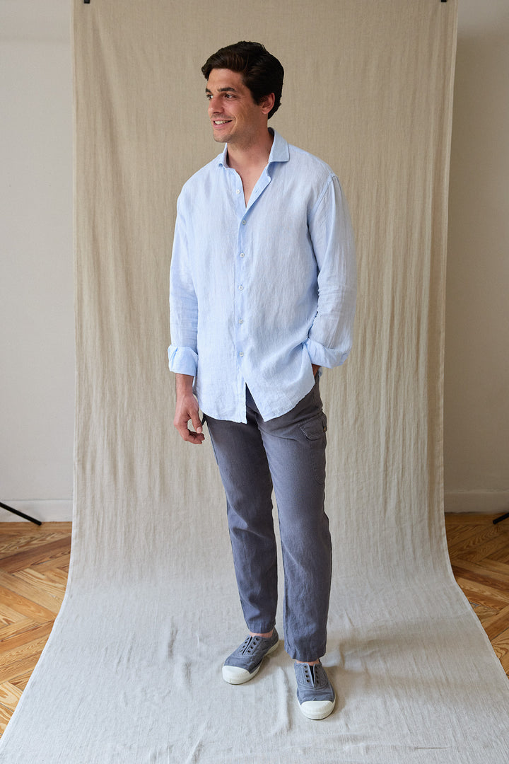 Camisa Byron Lino Celeste