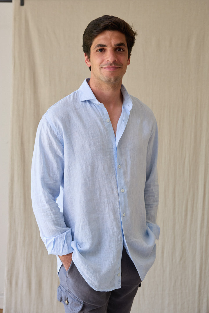 Camisa Byron Lino Celeste