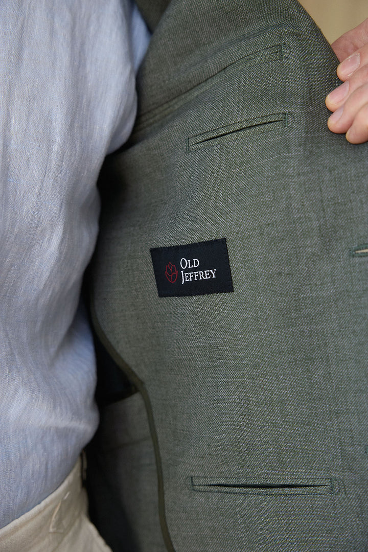 Americana Lino/Algodón Verde Oliva