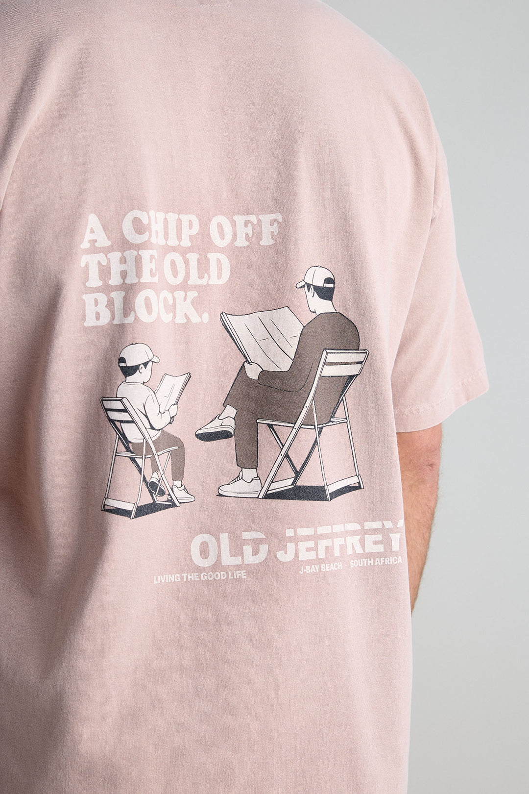 Camiseta Chip Off The Old Block  Rosa Palo Desgastado Hombros Oversize