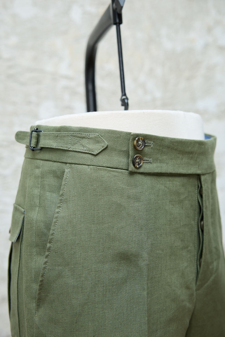 Calça Cargo MTM Green 100% Linho